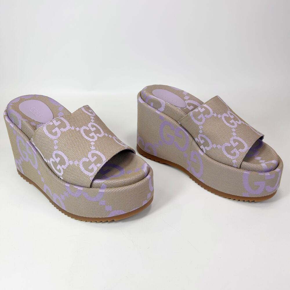 Gucci Lavender Logo Platform Slide Sandal - Women's - Picture 3 of 8